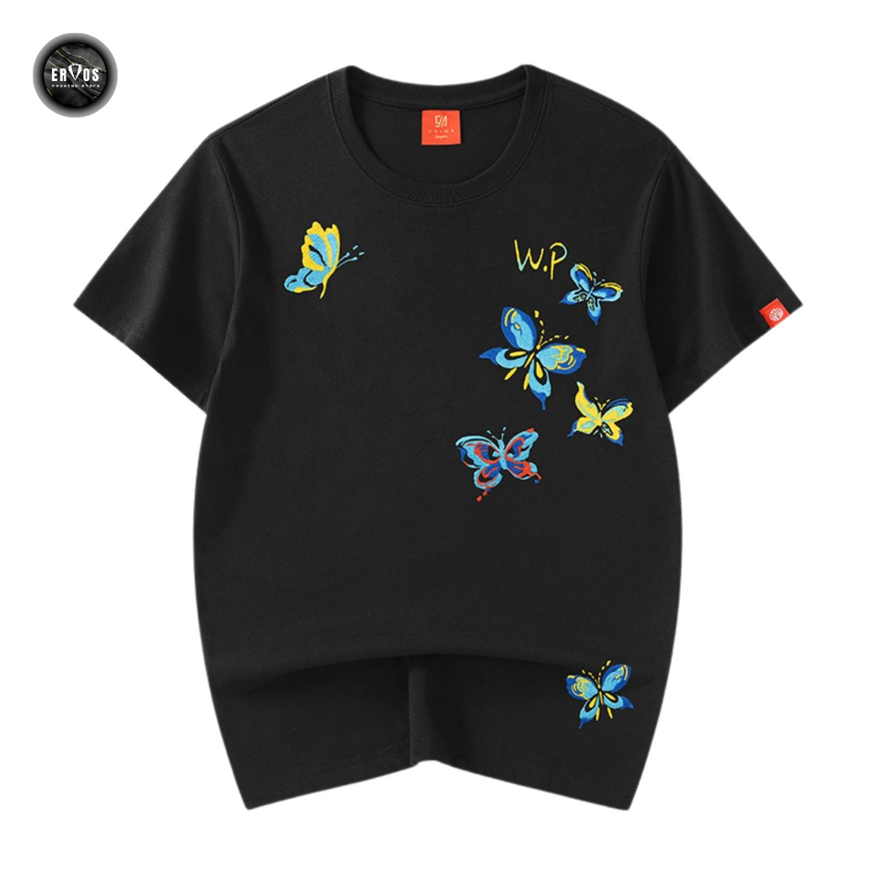 EMBROIDERY T-SHIRT BUTTERFLY #056