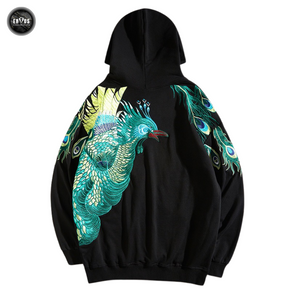 EMBROIDERY HOODIES PEACOCK H005