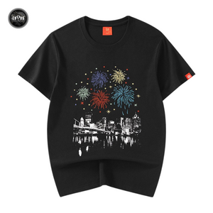 EMBROIDERY T-SHIRT CITY FIREWORKS #036