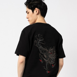 EMBROIDERY T-SHIRT RED EYES QILIN #049