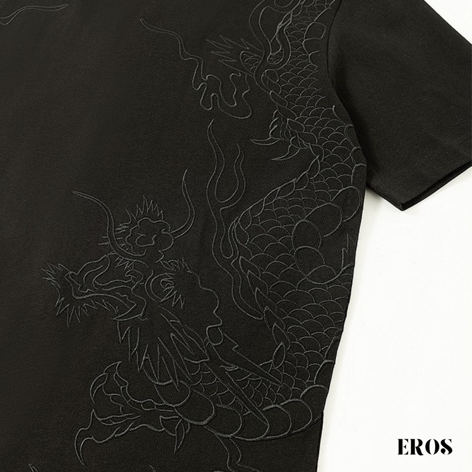 EMBROIDERY T-SHIRT TWIN DRAGONS #051