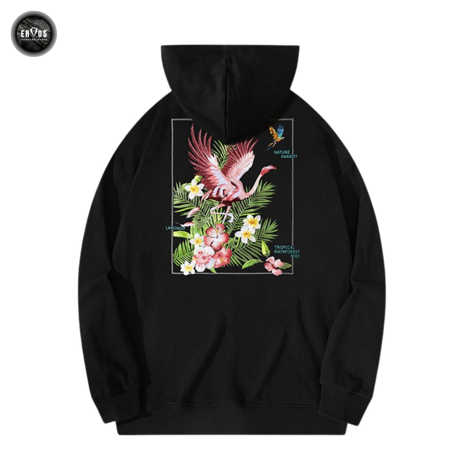 EMBROIDERY HOODIES FLAMINGO H025