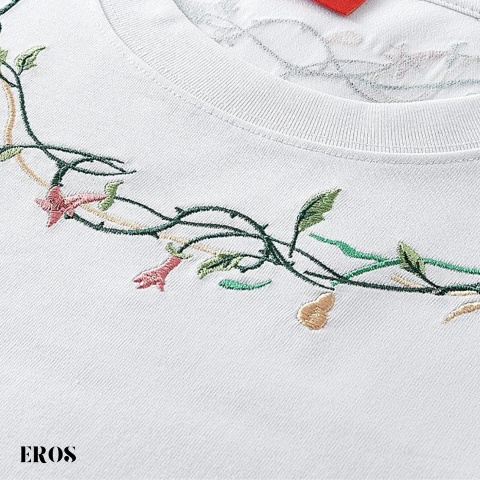 EMBROIDERY T-SHIRT THORN FLOWER #053