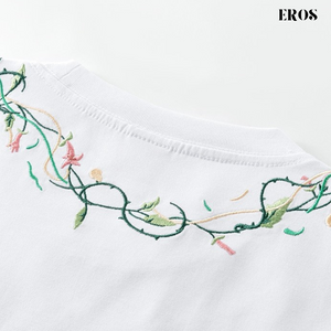 EMBROIDERY T-SHIRT THORN FLOWER #053