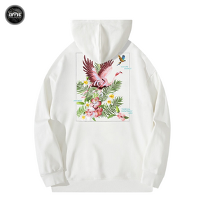 EMBROIDERY HOODIES FLAMINGO H025