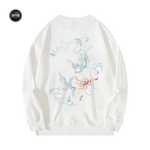 EMBROIDERY LONG-SLEEVED SWEATSHIRT PHOENIX & LOTUS #L07