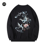 EMBROIDERY LONG-SLEEVED SWEATSHIRT PHOENIX & LOTUS #L07