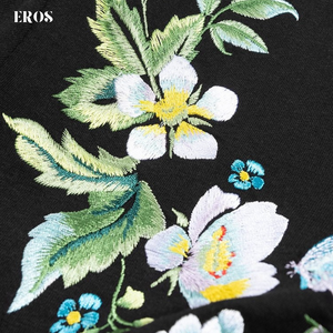 EMBROIDERY T-SHIRT FLOWER BUTTERFLY #057