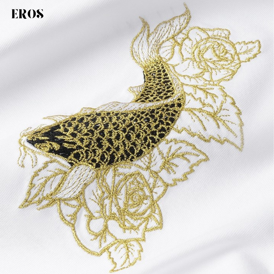 EMBROIDERY T-SHIRT TWIN KOI #058