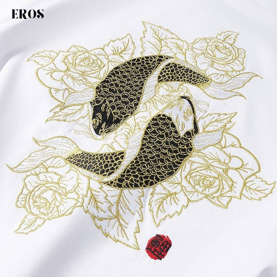 EMBROIDERY T-SHIRT TWIN KOI #058