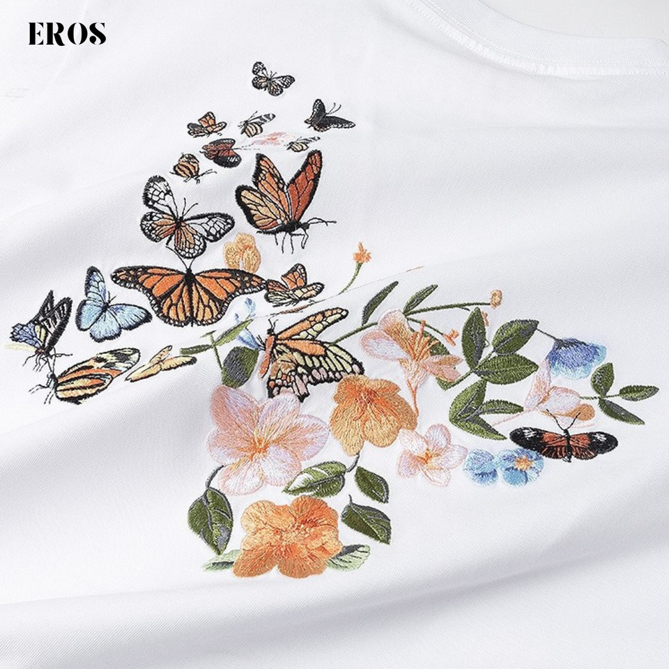 EMBROIDERY T-SHIRT LOVE MATTERS BUTTERFLY #059