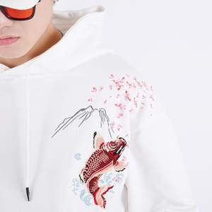 EMBROIDERY HOODIES SAKURA KOI H006