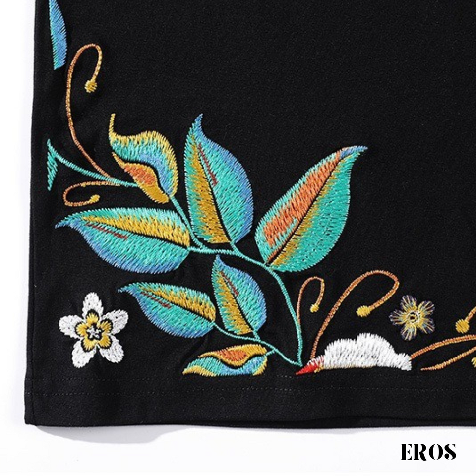 EMBROIDERY T-SHIRT FLOWER #085