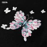 EMBROIDERY T-SHIRT FLOWER BUTTERFLY #082