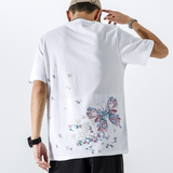 EMBROIDERY T-SHIRT FLOWER BUTTERFLY #082