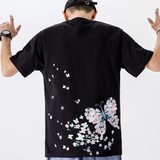 EMBROIDERY T-SHIRT FLOWER BUTTERFLY #082