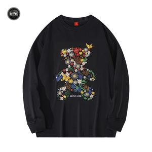 EMBROIDERY LONG-SLEEVED SWEATSHIRT BEARCUB #L08