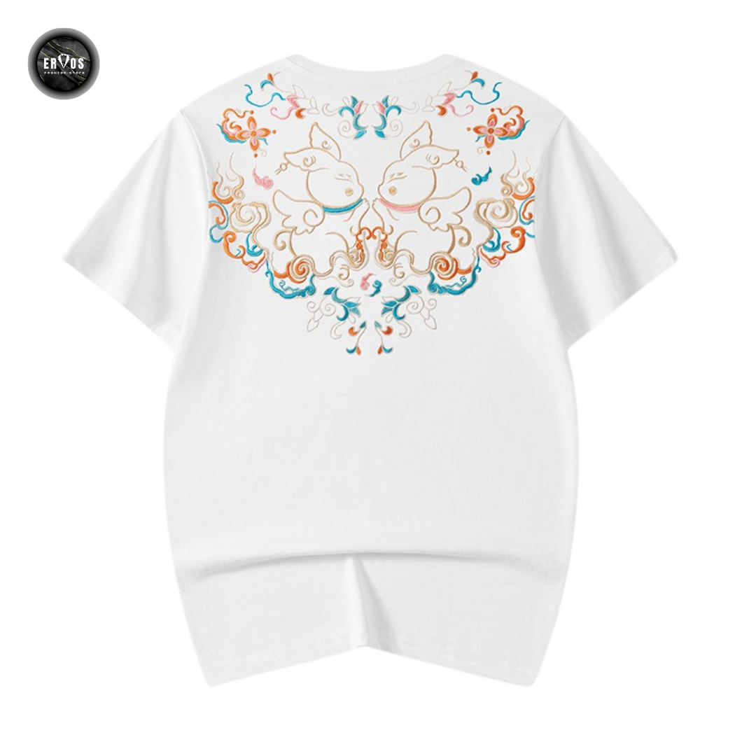 EMBROIDERY T-SHIRT AUSPICIOUS RABBIT #047