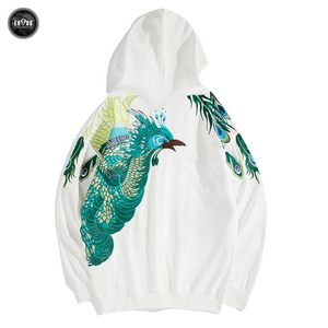 EMBROIDERY HOODIES PEACOCK H005