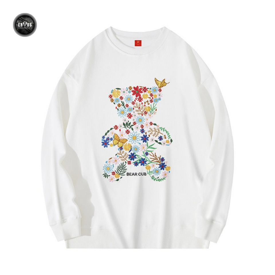 EMBROIDERY LONG-SLEEVED SWEATSHIRT BEARCUB #L08