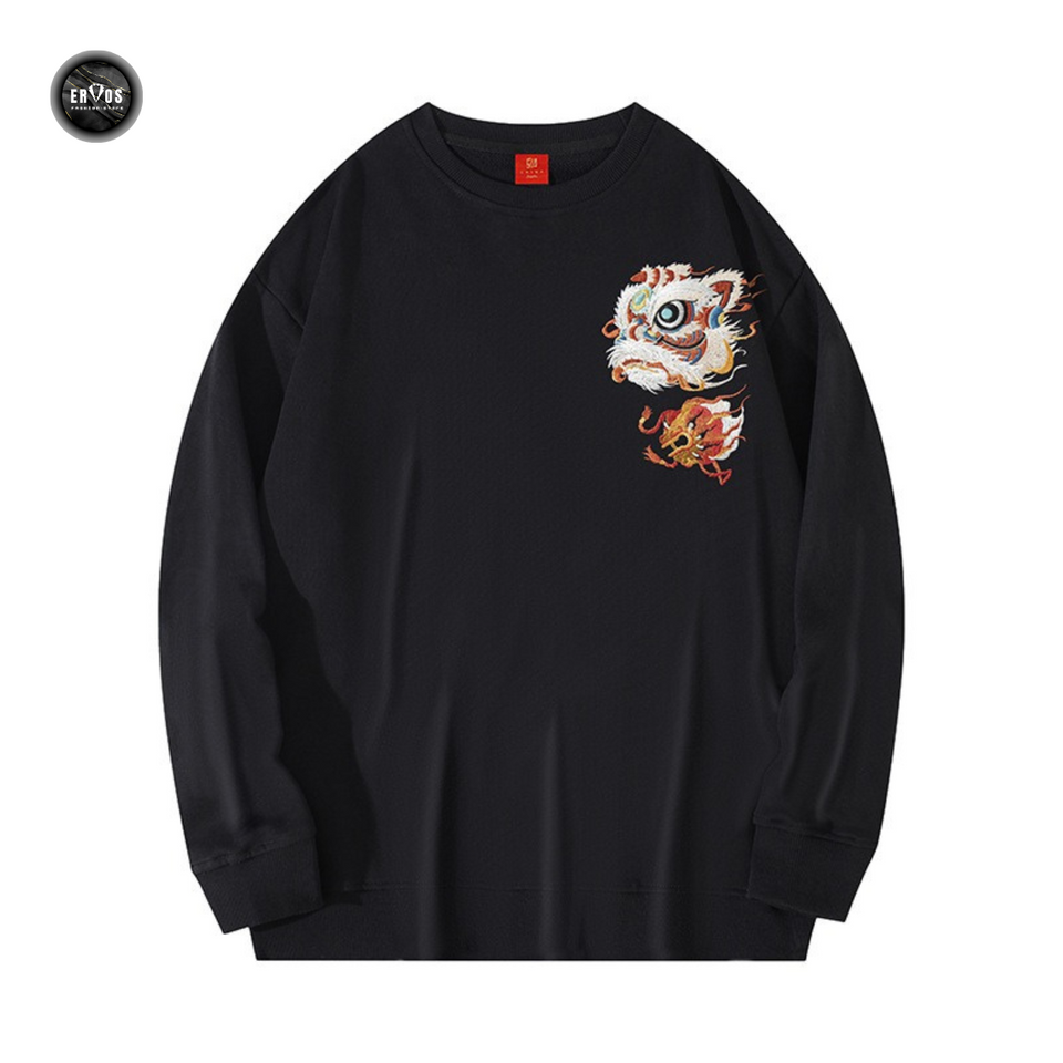 EMBROIDERY LONG-SLEEVED SWEATSHIRT AWAKENED LION BLESSINGS #L09