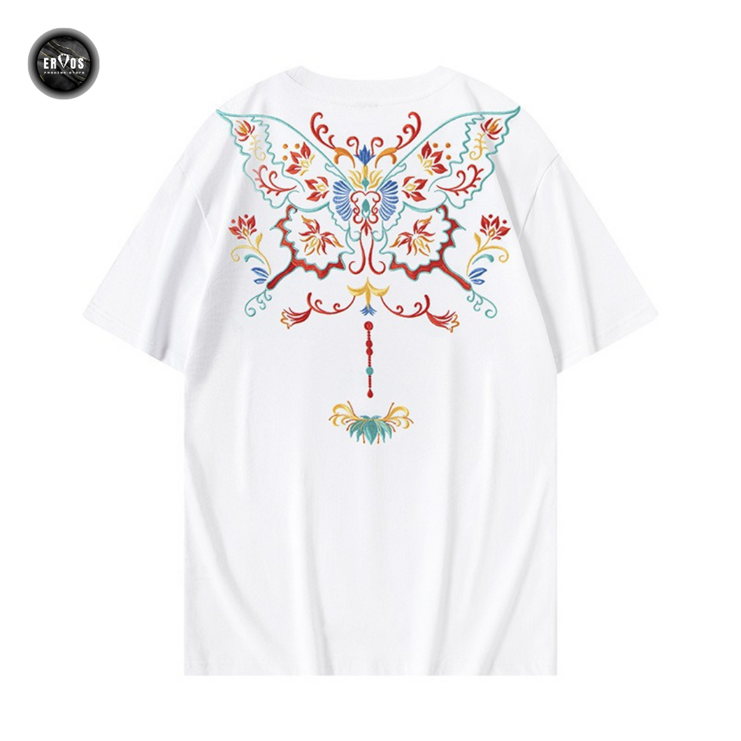 EMBROIDERY T-SHIRT BUTTERFLY FAN #108