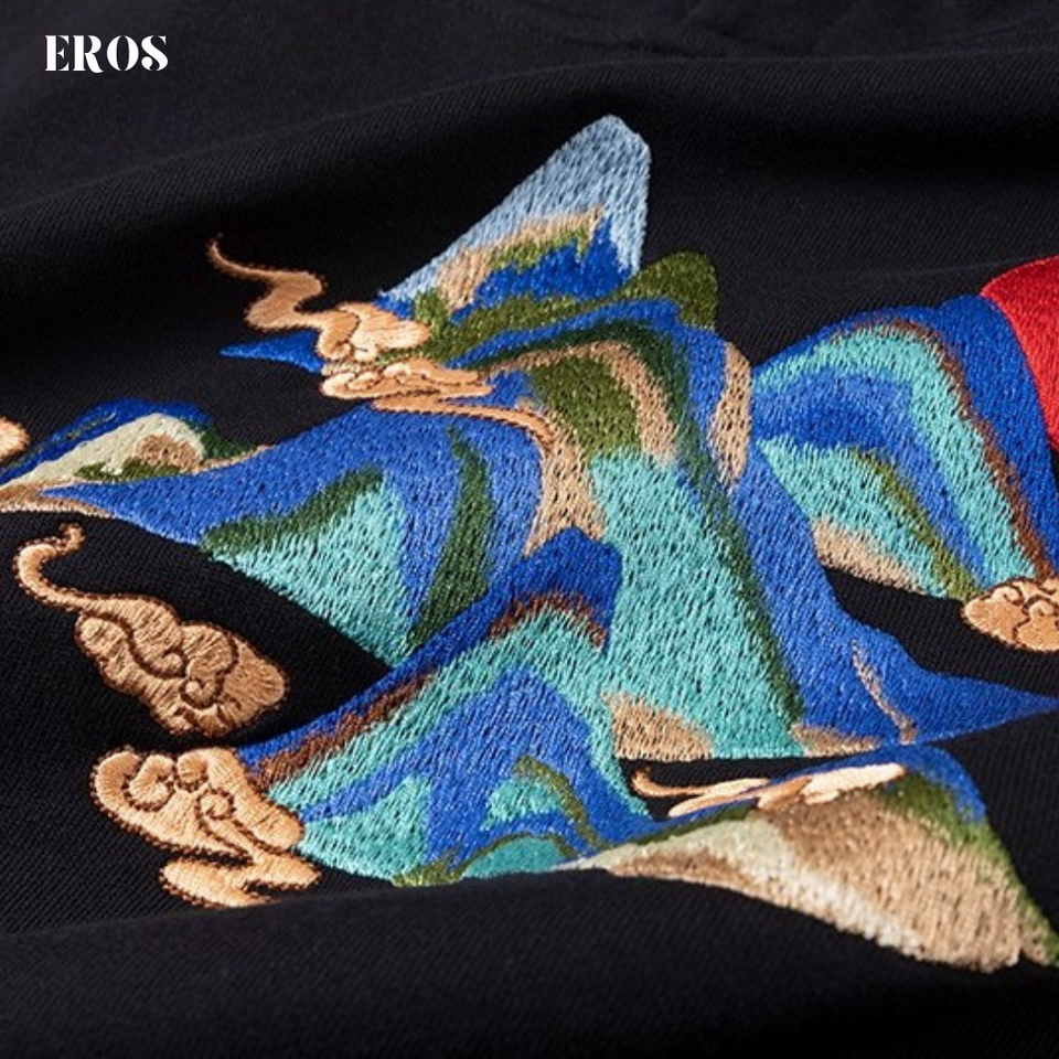 EMBROIDERY HOODIES MOUNTAIN H007