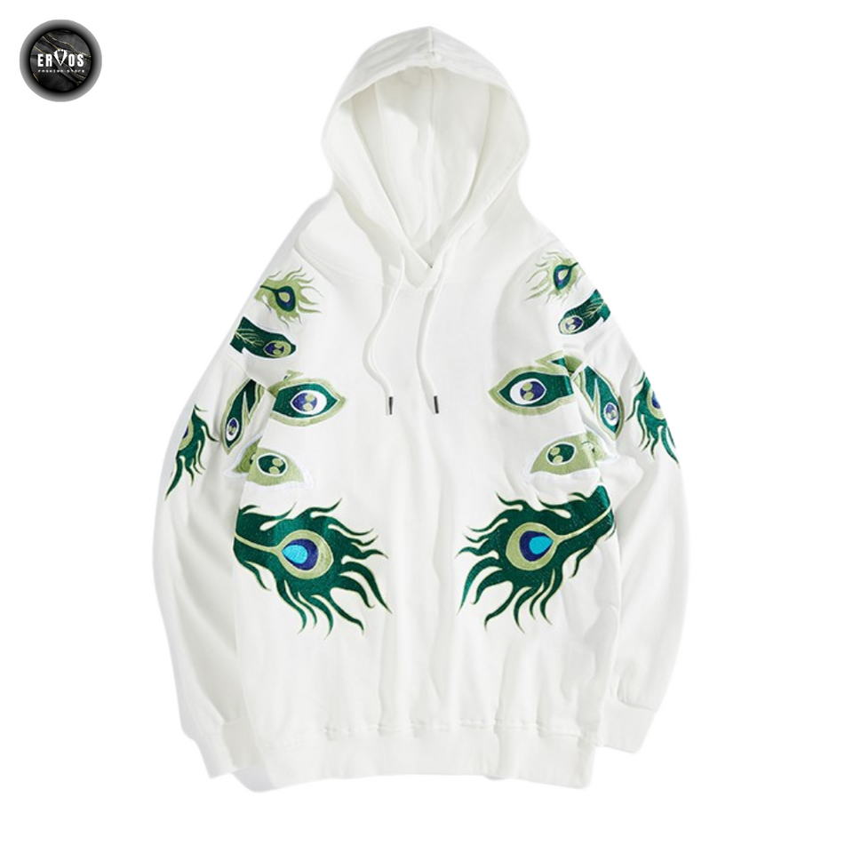 EMBROIDERY HOODIES PEACOCK H005