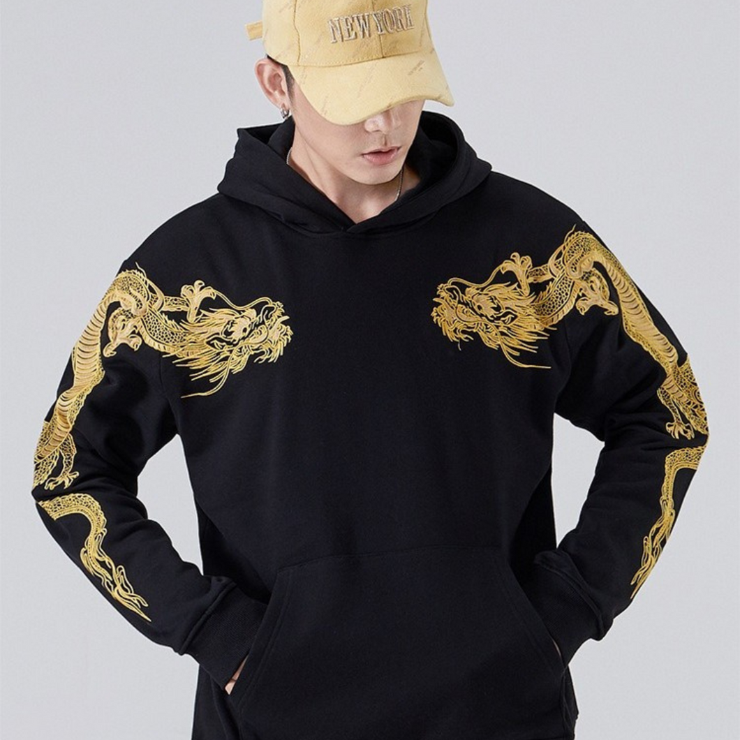 EMBROIDERY HOODIES GOLDEN DRAGON H032