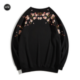 EMBROIDERY LONG-SLEEVED SWEATSHIRT PLUM BLOSSOM #L010