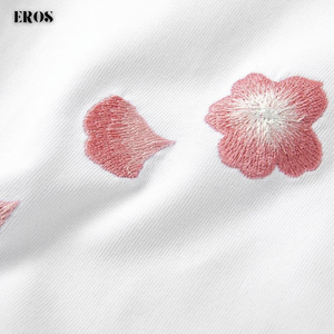 EMBROIDERY T-SHIRT POCKET PLUM BLOSSOMS #109