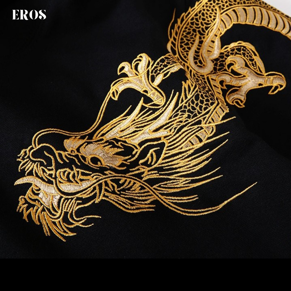 EMBROIDERY HOODIES GOLDEN DRAGON H032