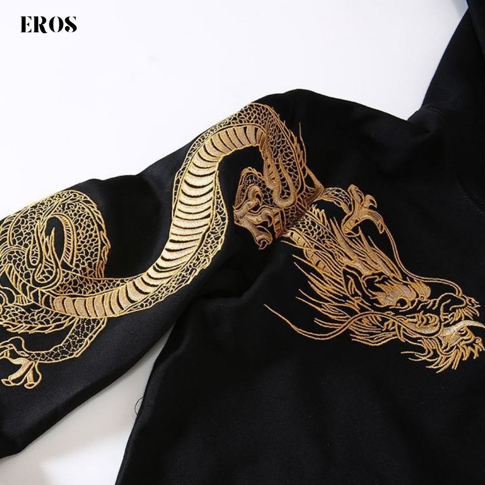 EMBROIDERY HOODIES GOLDEN DRAGON H032