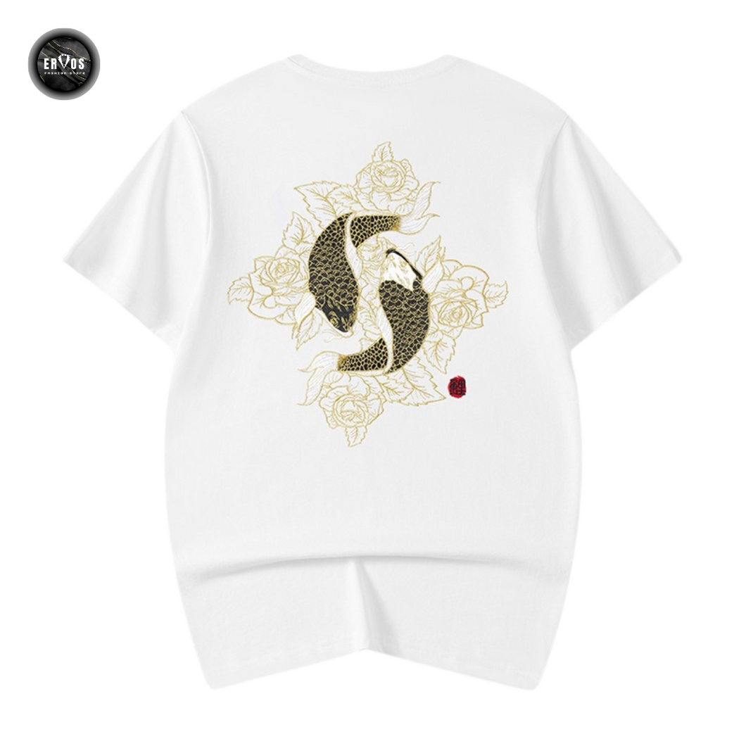 EMBROIDERY T-SHIRT TWIN KOI #058