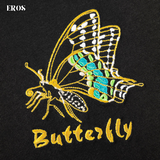 EMBROIDERY T-SHIRT BUTTERFLY TATTOO #001