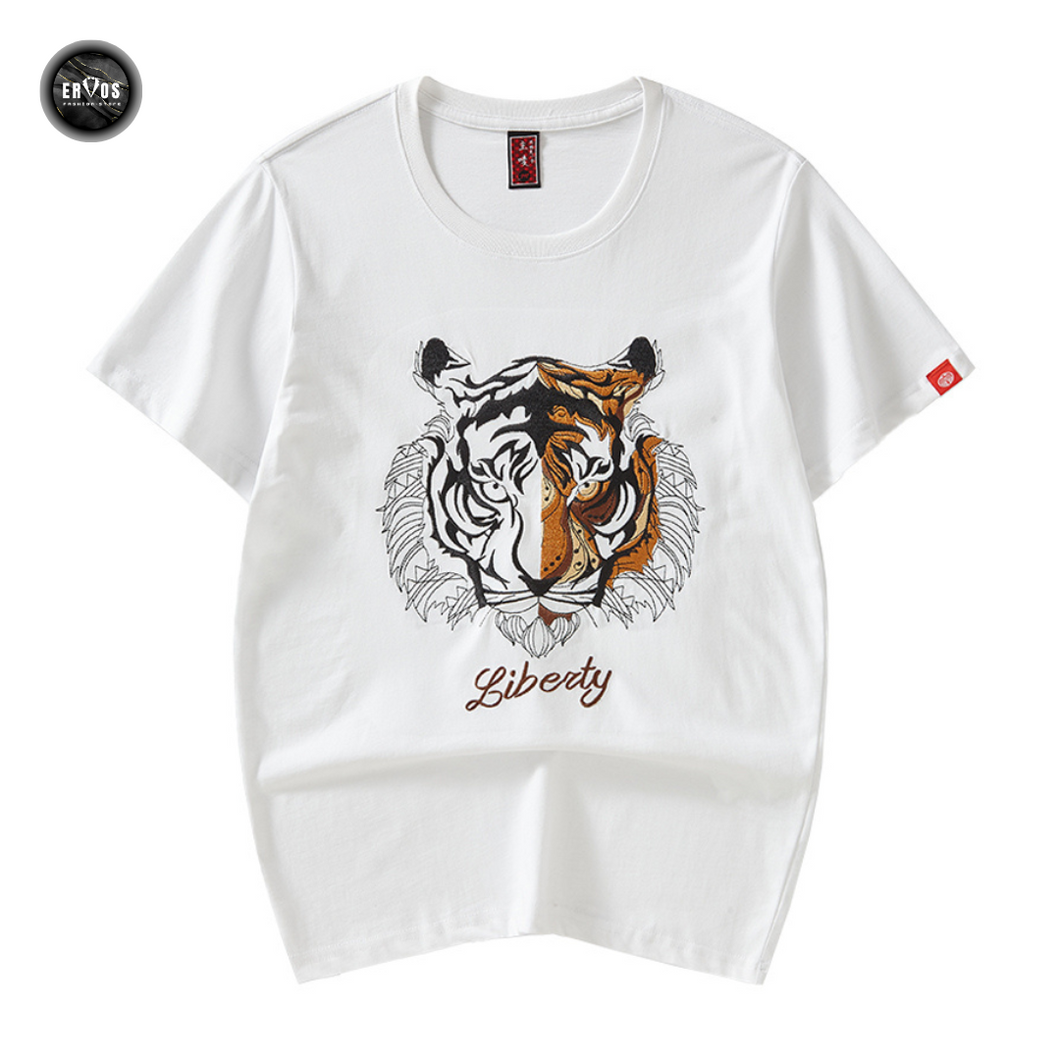 EMBROIDERY T-SHIRT LIBERTY TIGER #026