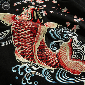 EMBROIDERY HOODIES SAKURA KOI H006