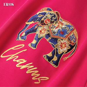 EMBROIDERY T-SHIRT COLORFUL ELEPHANT #110