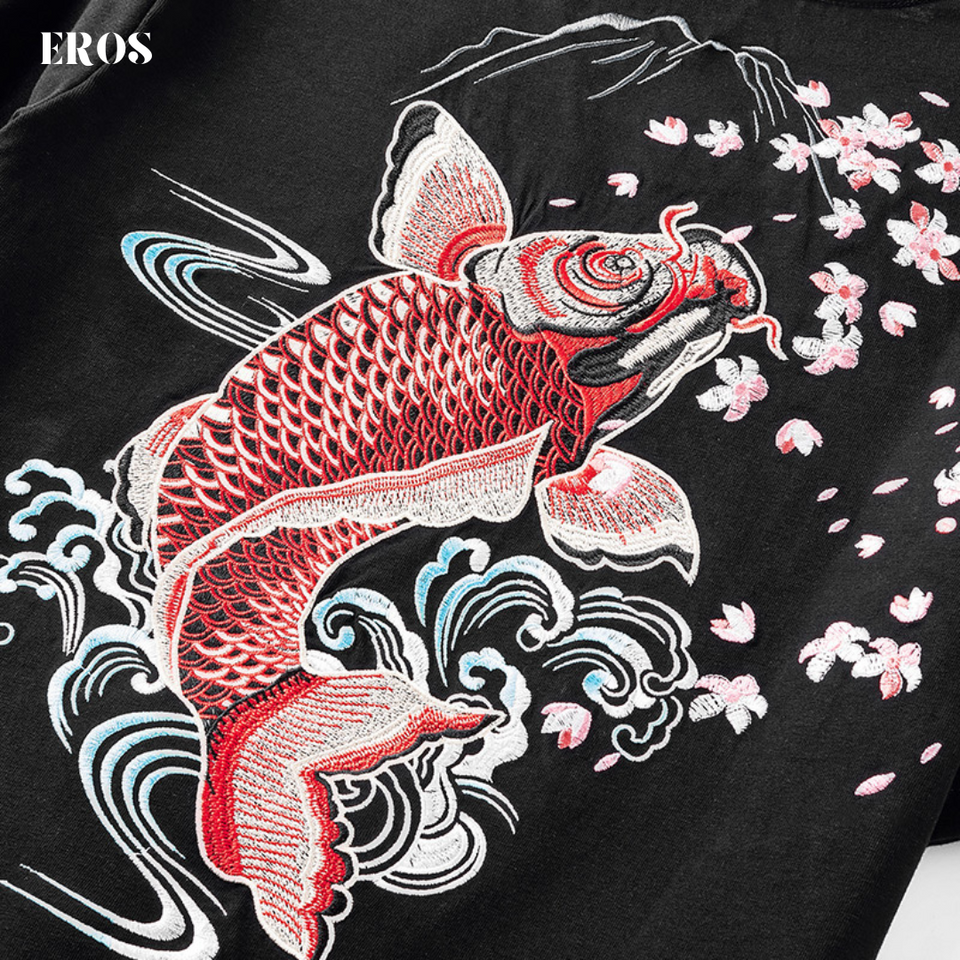 EMBROIDERY T-SHIRT SAKURA KOI #009