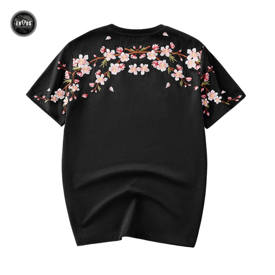 EMBROIDERY T-SHIRT PLUM BLOSSOMS #030