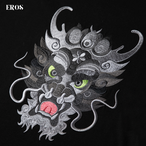 EMBROIDERY T-SHIRT GREEN EYE DRAGON #010