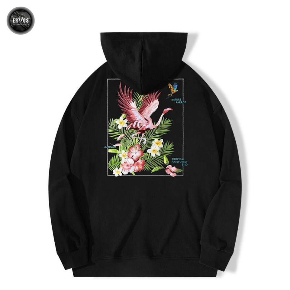 EMBROIDERY HOODIES FLAMINGO H025