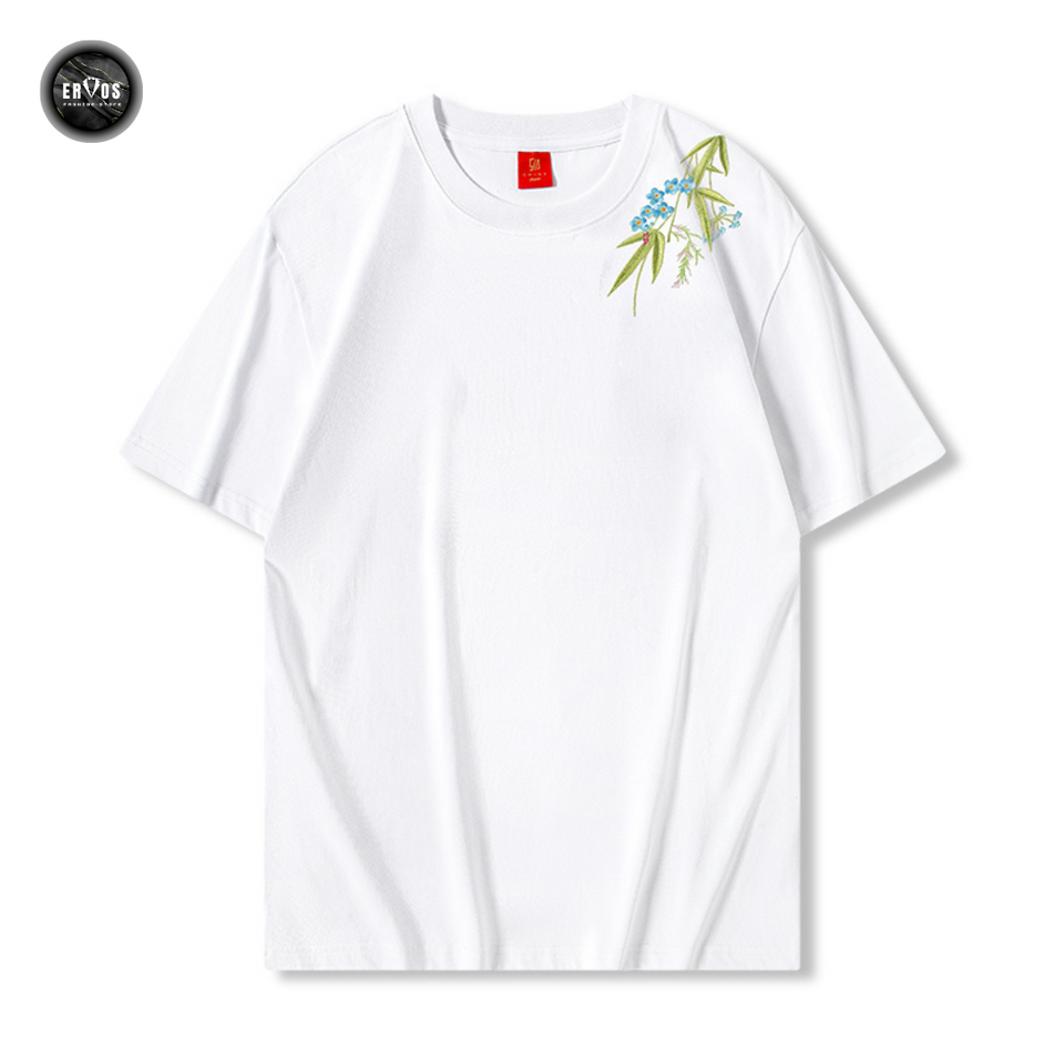 EMBROIDERY T-SHIRT FLORAL BLOSSOMS #112