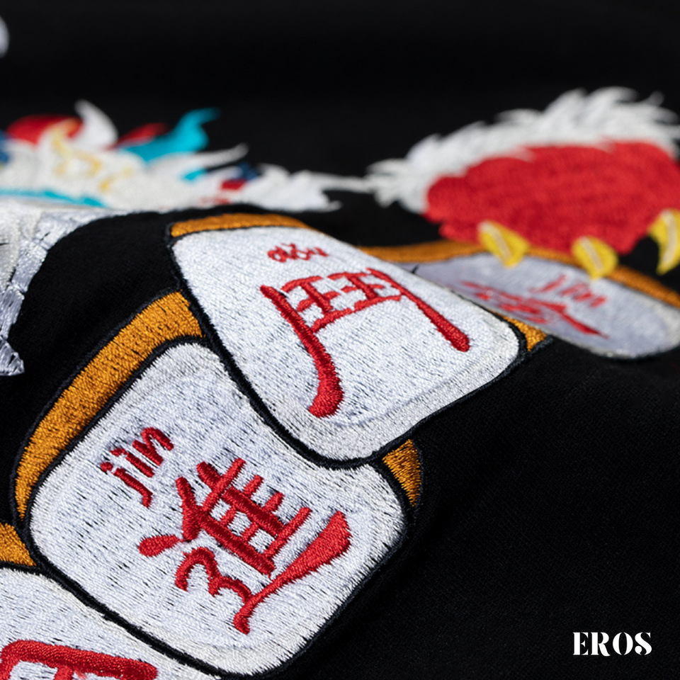 EMBROIDERY T-SHIRT LION DANCE WIN #011