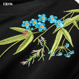 EMBROIDERY T-SHIRT FLORAL BLOSSOMS #112