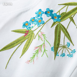 EMBROIDERY T-SHIRT FLORAL BLOSSOMS #112