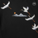 EMBROIDERY LONG-SLEEVED SWEATSHIRT CRANE SOARING #L012