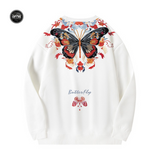 EMBROIDERY LONG-SLEEVED SWEATSHIRT BUTTERFLY #L013