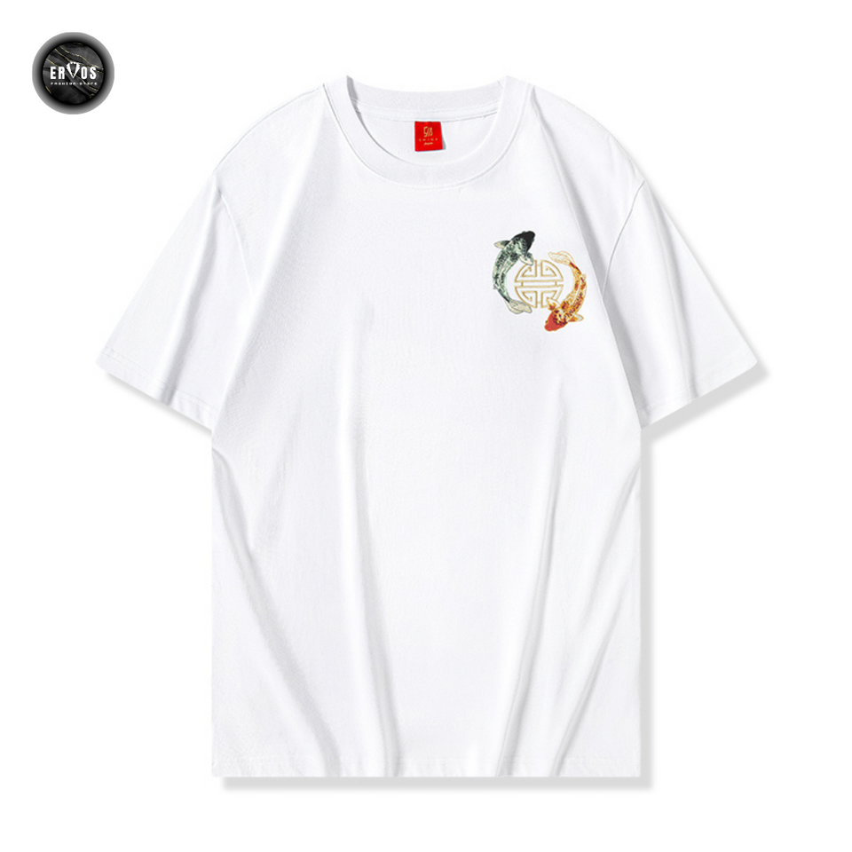 EMBROIDERY T-SHIRT LUCKY TWIN KOI #113