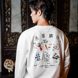 EMBROIDERY LONG-SLEEVED SWEATSHIRT COMPENDIUM OF MATERIA MEDICA #L014